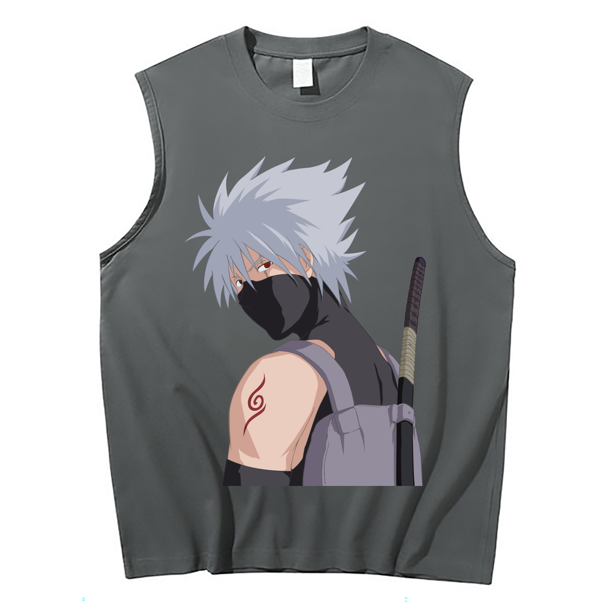 （画像用） NARUTO -ナルト- はたけ カカシ Hatake Kakashi コットン100％タンクトップ（フロントプリント）